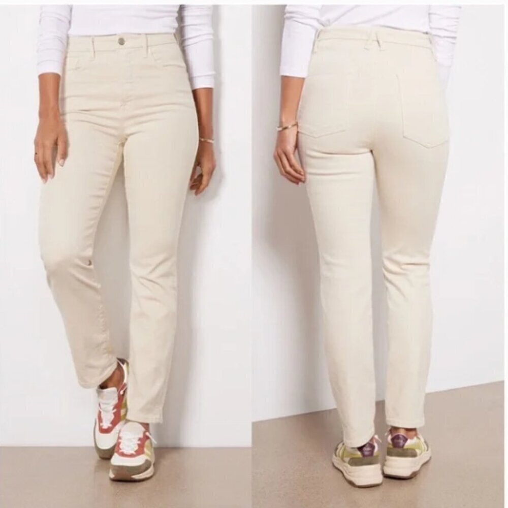 GOOD AMERICAN Good‎ Classic High Rise Slim Straight in Bone001 Size 31